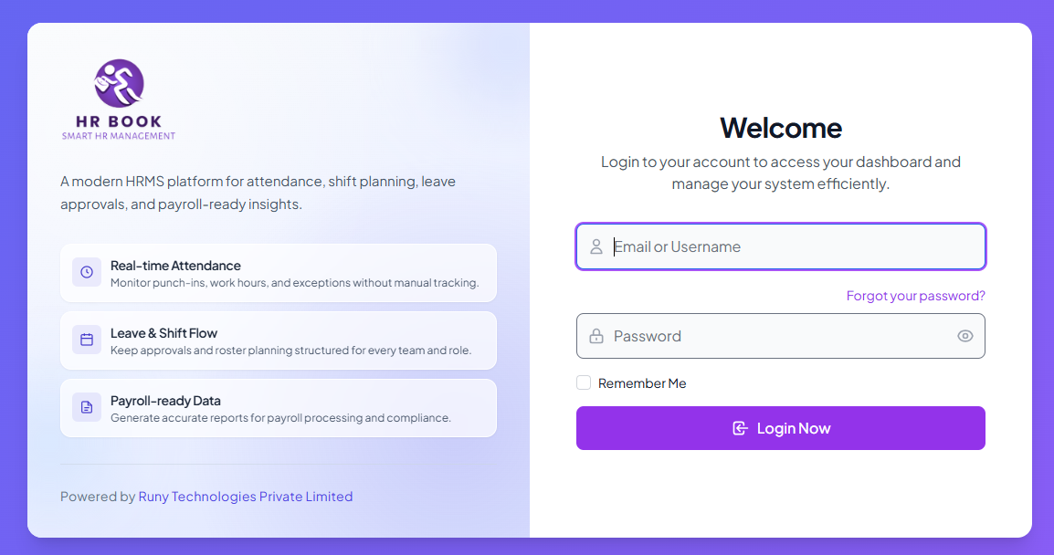 HR Book Portal Interface